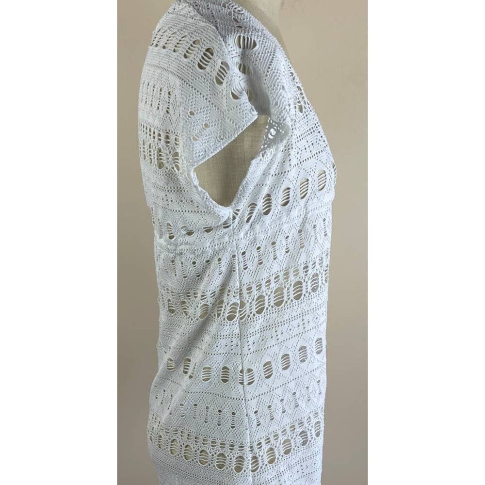 Wave Zone Womens White Swim Cover Up Top Small Cap Sleeve - Picture 10 of 11